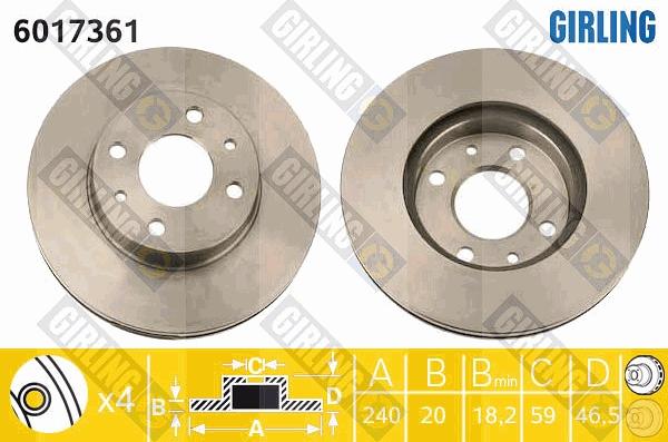 Girling 6017361 - Əyləc Diski furqanavto.az