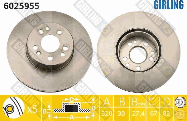 Girling 6025955 - Əyləc Diski furqanavto.az