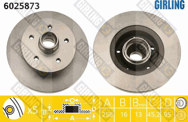 Girling 6025873 - Əyləc Diski furqanavto.az