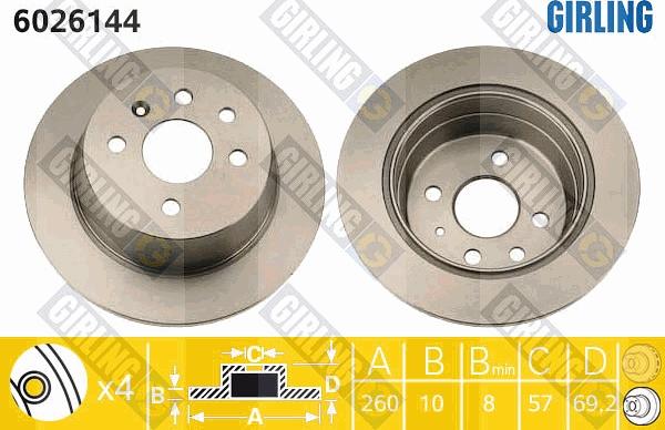 Girling 6026144 - Əyləc Diski furqanavto.az