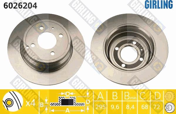 Girling 6026204 - Əyləc Diski furqanavto.az