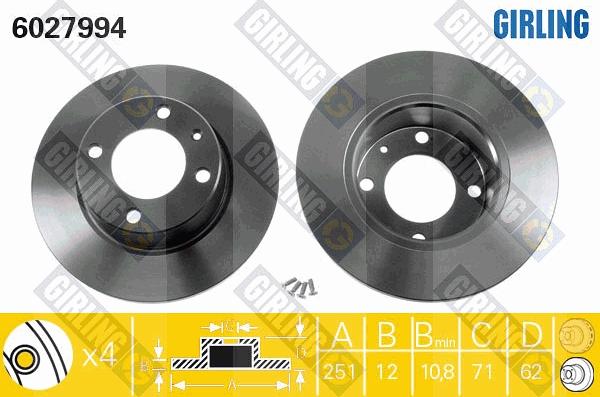 Girling 6027994 - Əyləc Diski furqanavto.az