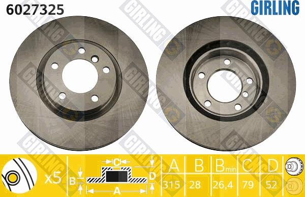 Girling 6027325 - Əyləc Diski furqanavto.az