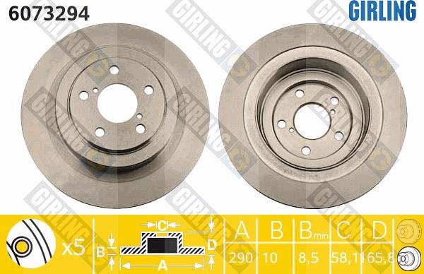 Girling 6073294 - Əyləc Diski furqanavto.az