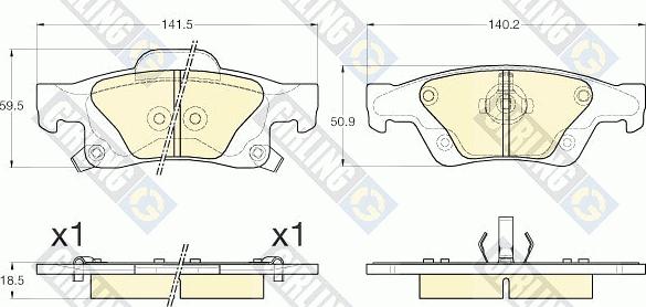 Girling 6144482 - Əyləc altlığı dəsti, əyləc diski furqanavto.az