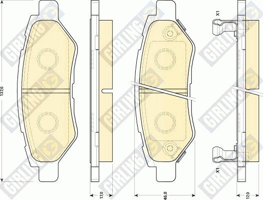 Girling 6146029 - Əyləc altlığı dəsti, əyləc diski furqanavto.az