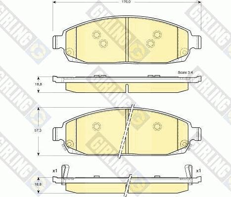 Girling 6141369 - Əyləc altlığı dəsti, əyləc diski furqanavto.az