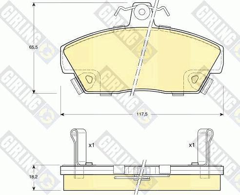 Girling 6104971 - Əyləc altlığı dəsti, əyləc diski furqanavto.az