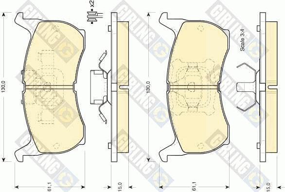 Girling 6103549 - Əyləc altlığı dəsti, əyləc diski furqanavto.az