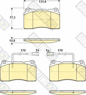 Girling 6114539 - Əyləc altlığı dəsti, əyləc diski furqanavto.az