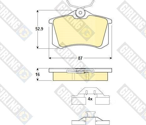 Girling 6114671 - Əyləc altlığı dəsti, əyləc diski furqanavto.az