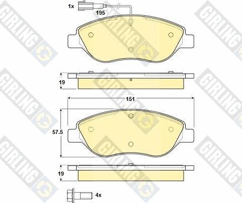 Girling 6114844 - Əyləc altlığı dəsti, əyləc diski furqanavto.az