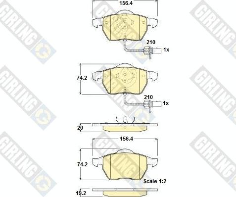 Girling 6114882 - Əyləc altlığı dəsti, əyləc diski furqanavto.az