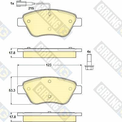 Girling 6114824 - Əyləc altlığı dəsti, əyləc diski furqanavto.az