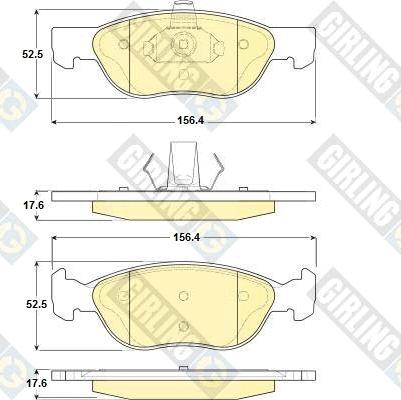 Girling 6114872 - Əyləc altlığı dəsti, əyləc diski furqanavto.az