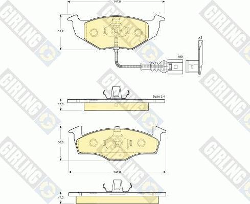 Girling 6115862 - Əyləc altlığı dəsti, əyləc diski furqanavto.az