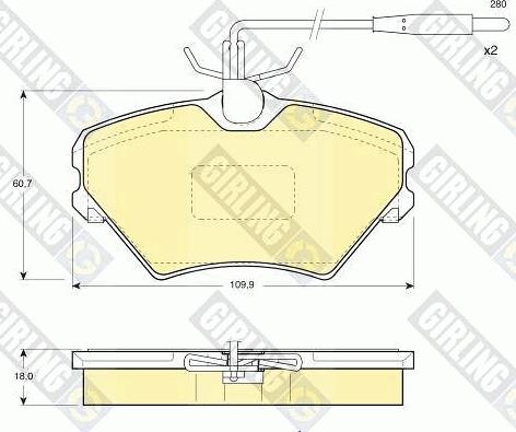 Girling 6110871 - Əyləc altlığı dəsti, əyləc diski furqanavto.az