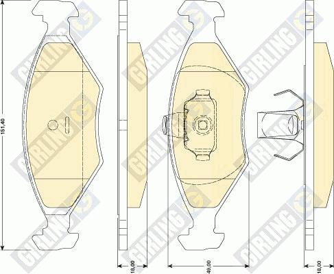 Girling 6117512 - Əyləc altlığı dəsti, əyləc diski furqanavto.az