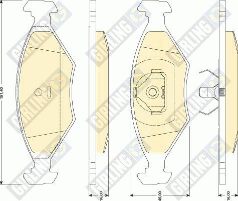 Girling 6117762 - Əyləc altlığı dəsti, əyləc diski furqanavto.az