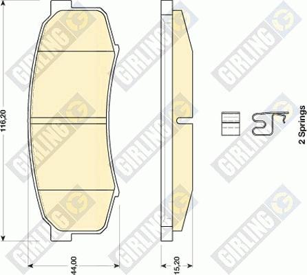 Girling 6134649 - Əyləc altlığı dəsti, əyləc diski furqanavto.az