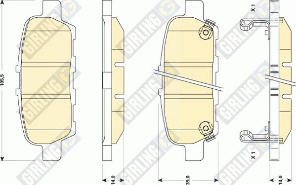 Girling 6135089 - Əyləc altlığı dəsti, əyləc diski furqanavto.az