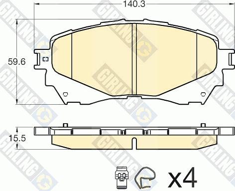 Girling 6135806 - Əyləc altlığı dəsti, əyləc diski furqanavto.az