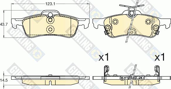 Girling 6135882 - Əyləc altlığı dəsti, əyləc diski furqanavto.az