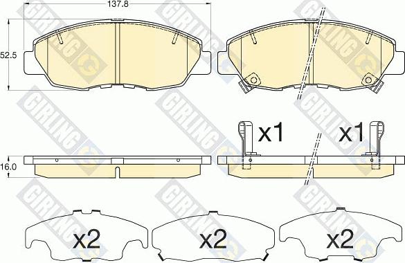 Girling 6136096 - Əyləc altlığı dəsti, əyləc diski furqanavto.az