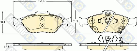 Girling 6136256 - Əyləc altlığı dəsti, əyləc diski furqanavto.az