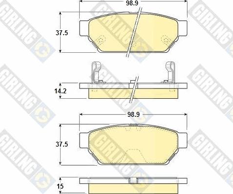 Girling 6130459 - Əyləc altlığı dəsti, əyləc diski furqanavto.az