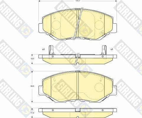 Girling 6133259 - Əyləc altlığı dəsti, əyləc diski furqanavto.az