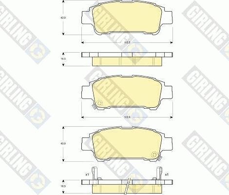 Girling 6132499 - Əyləc altlığı dəsti, əyləc diski furqanavto.az