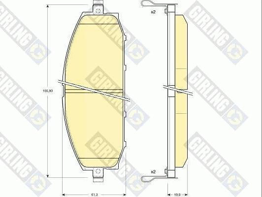 Girling 6132229 - Əyləc altlığı dəsti, əyləc diski furqanavto.az