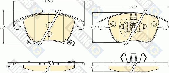 Girling 6120922 - Əyləc altlığı dəsti, əyləc diski furqanavto.az