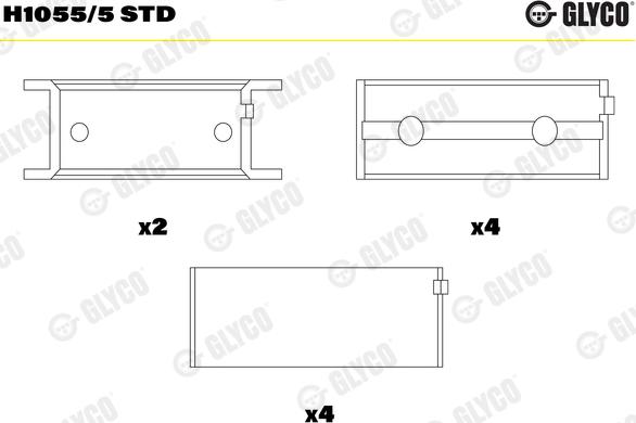 Glyco H1055/5 STD - Əsas podşipniklər, krank mili furqanavto.az