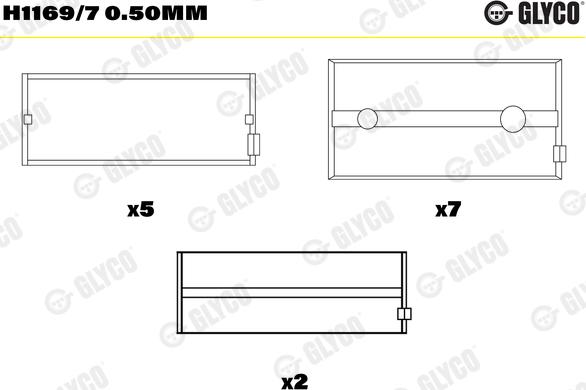 Glyco H1169/7 0.50mm - Əsas podşipniklər, krank mili furqanavto.az