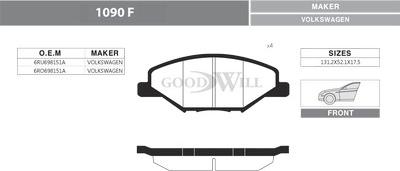 GoodWill 1090 F - Əyləc altlığı dəsti, əyləc diski furqanavto.az