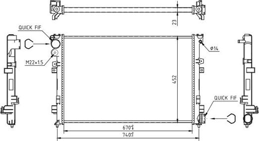 Hart 605 935 - Radiator, mühərrikin soyudulması furqanavto.az