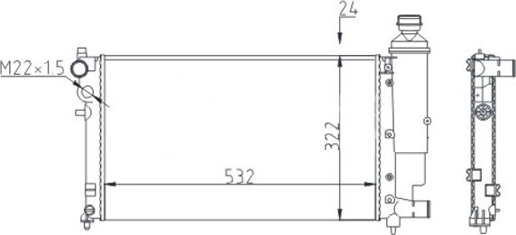 Hart 605 558 - Radiator, mühərrikin soyudulması furqanavto.az