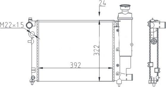 Hart 605 564 - Radiator, mühərrikin soyudulması furqanavto.az