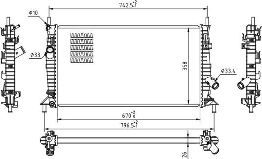 Hart 606 831 - Radiator, mühərrikin soyudulması furqanavto.az