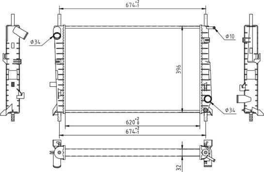 Hart 606 832 - Radiator, mühərrikin soyudulması furqanavto.az