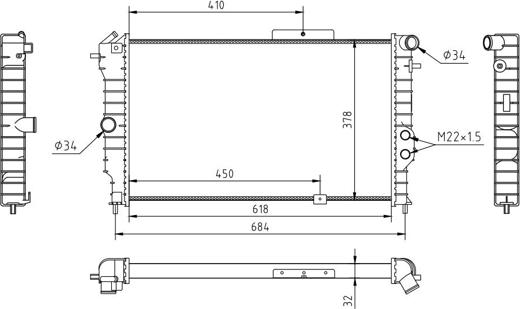 Hart 600 948 - Radiator, mühərrikin soyudulması furqanavto.az