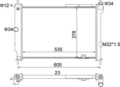 Hart 601 442 - Radiator, mühərrikin soyudulması furqanavto.az