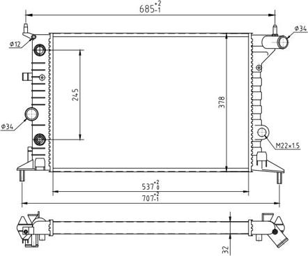 Hart 601 385 - Radiator, mühərrikin soyudulması furqanavto.az