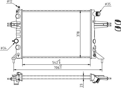 Hart 601 707 - Radiator, mühərrikin soyudulması furqanavto.az