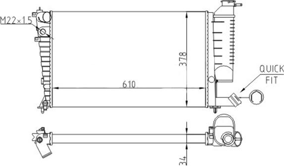 Hart 608 359 - Radiator, mühərrikin soyudulması furqanavto.az