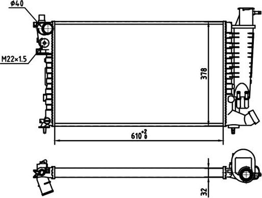 Hart 608 322 - Radiator, mühərrikin soyudulması furqanavto.az