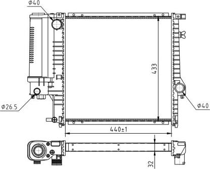 Hart 602 085 - Radiator, mühərrikin soyudulması furqanavto.az