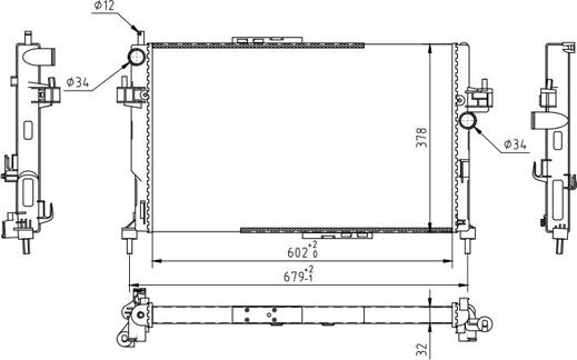 Hart 602 184 - Radiator, mühərrikin soyudulması furqanavto.az